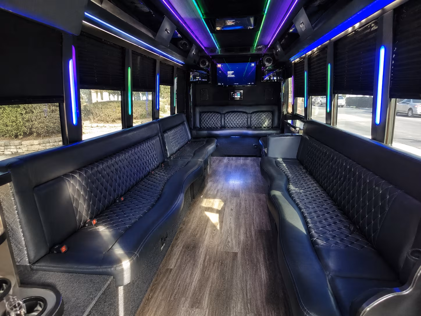 redwood city 15 passenger party bus interior