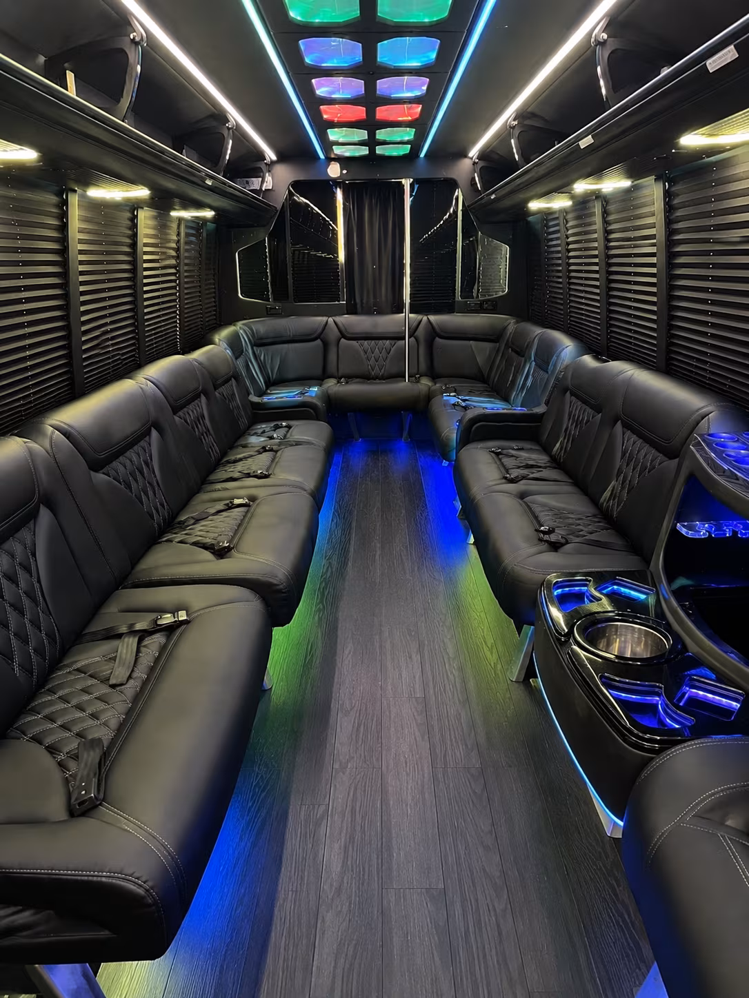 redwood city 20 passenger party bus interior