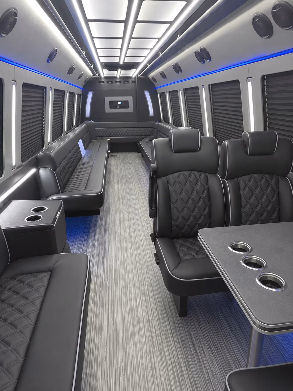 redwood city 25 passenger party bus inside
