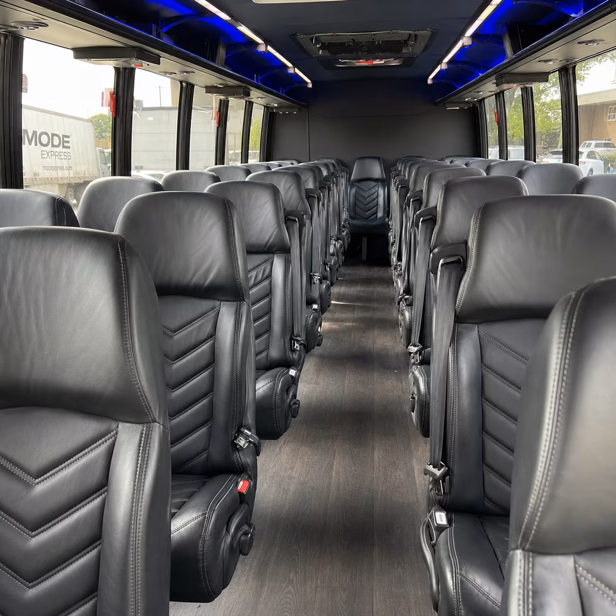 redwood city 28 passenger minibus inside