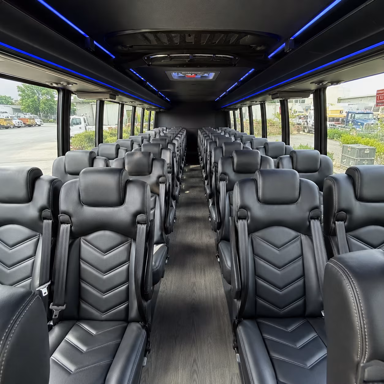 redwood city 28 passenger minibus interior