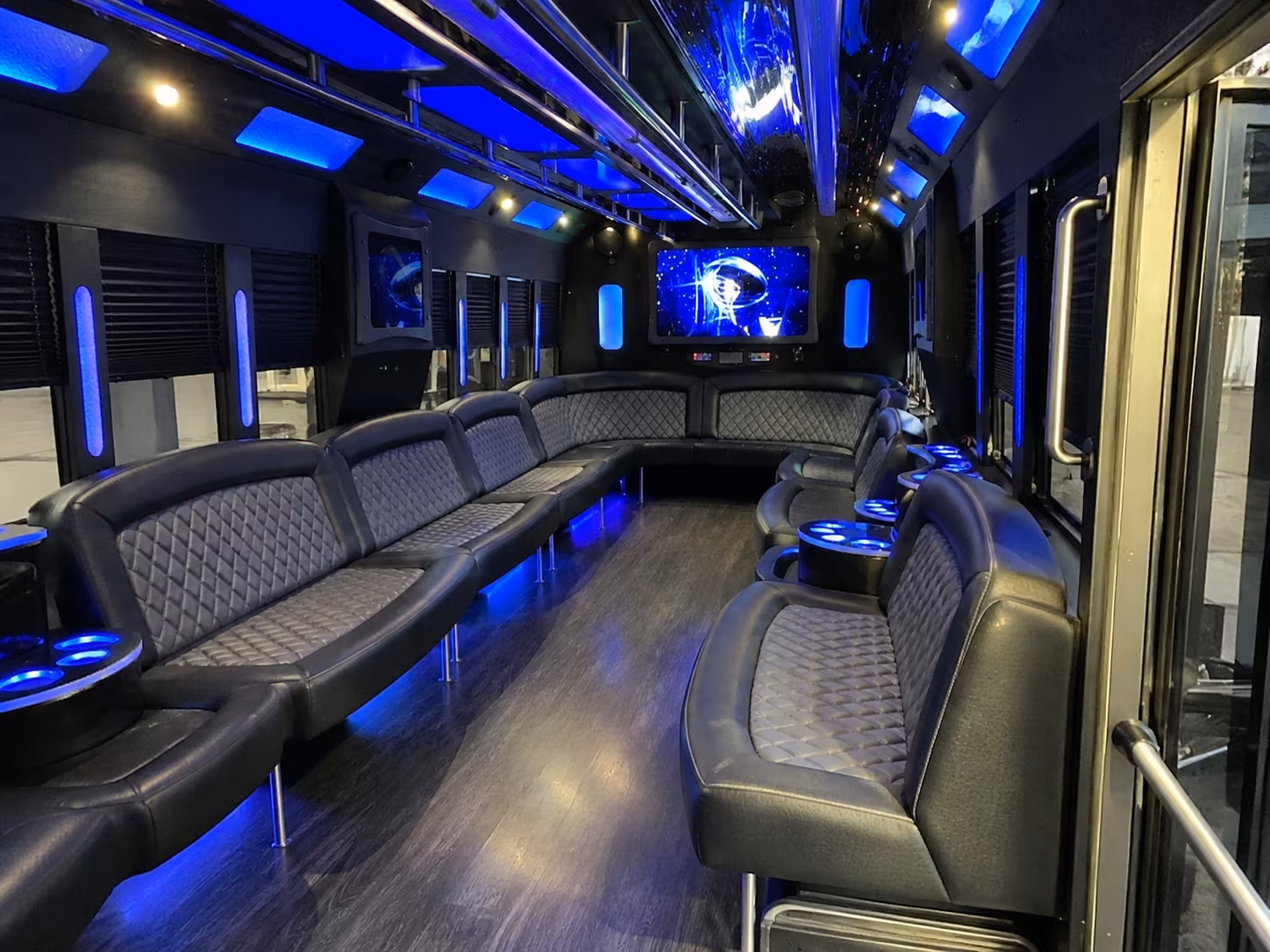 redwood city 28 passenger party bus interior