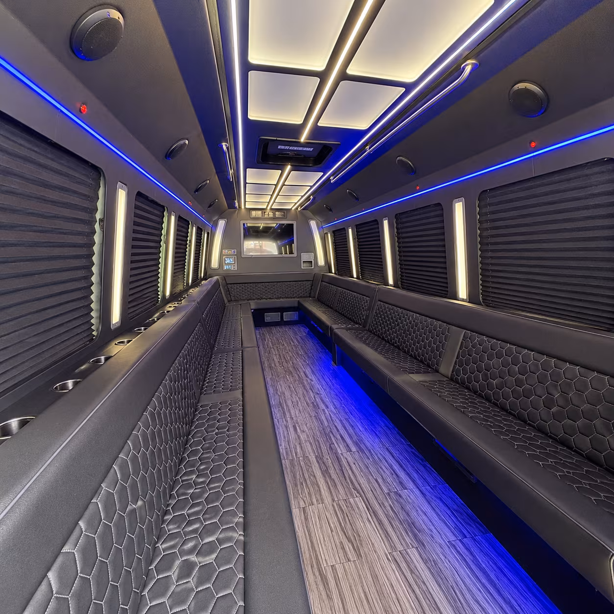 redwood city 30 passenger party bus interior