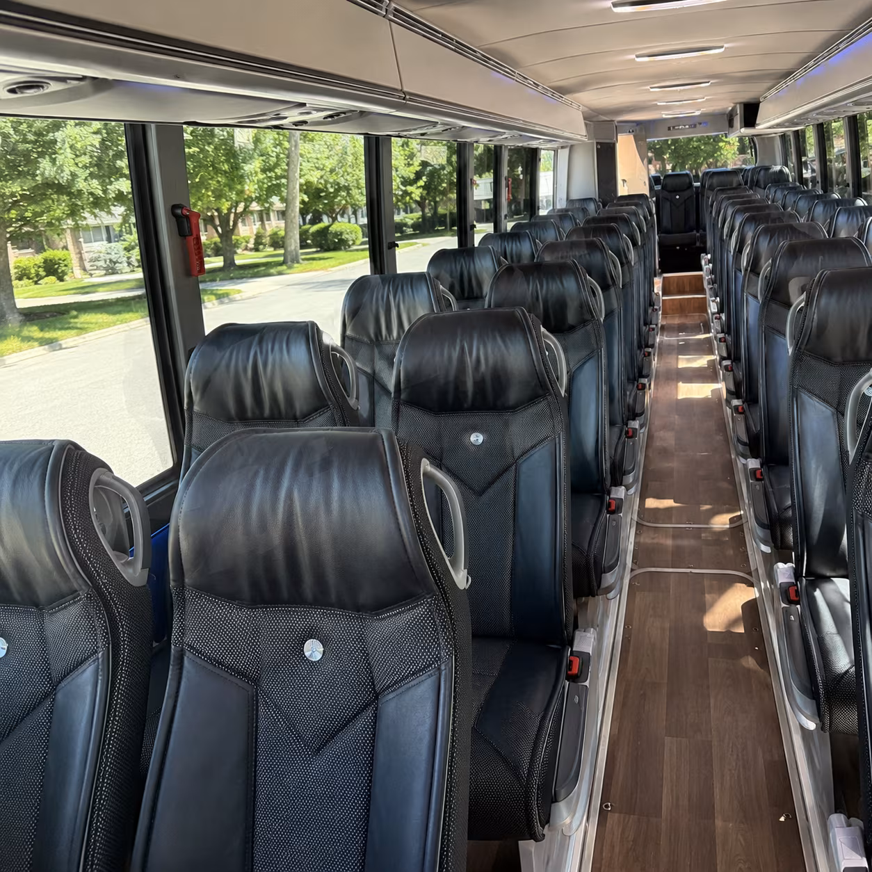redwood city 40 passenger charter bus inside
