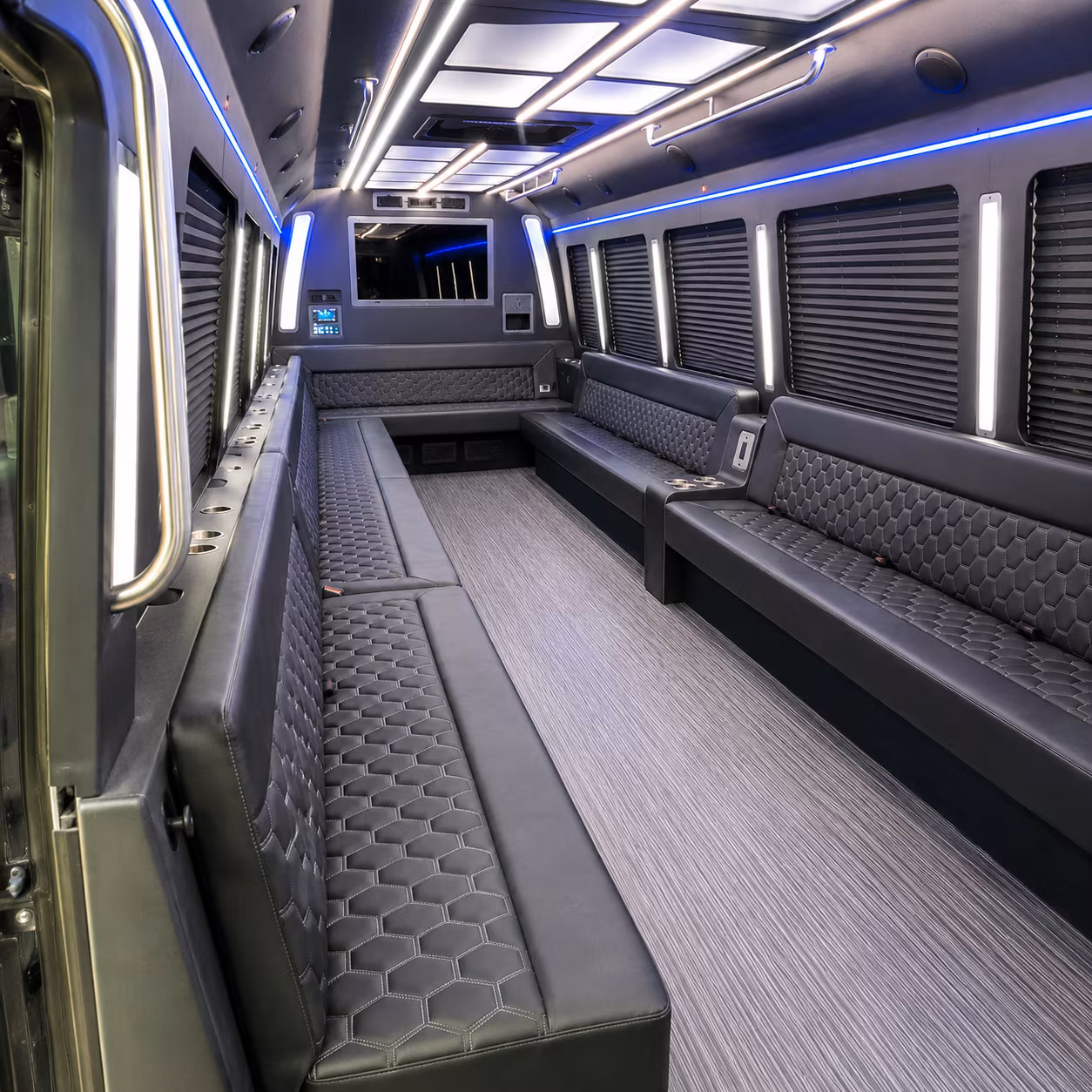 redwood city 40 passenger party bus interior