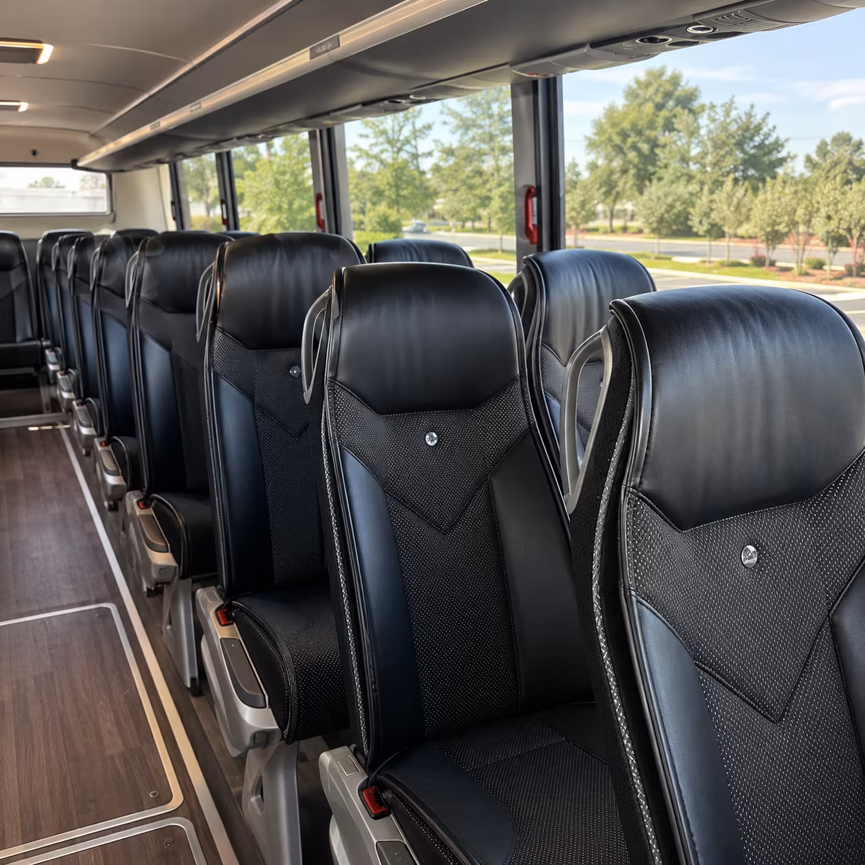 redwood city 45 passenger charter bus interior