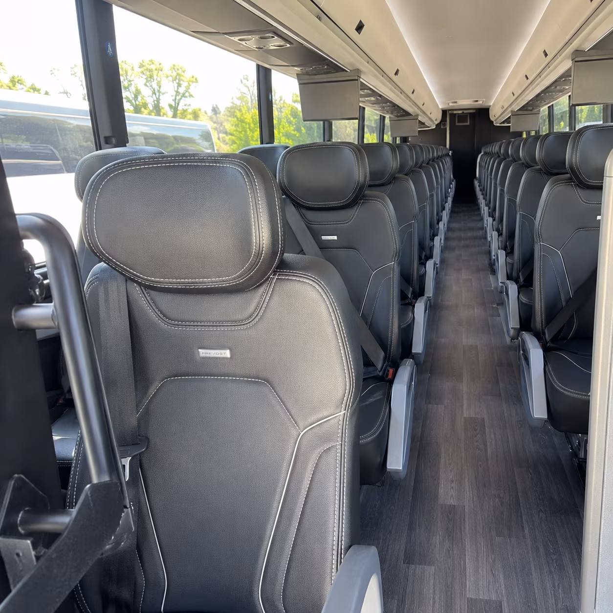 redwood city 47 passenger charter bus interior